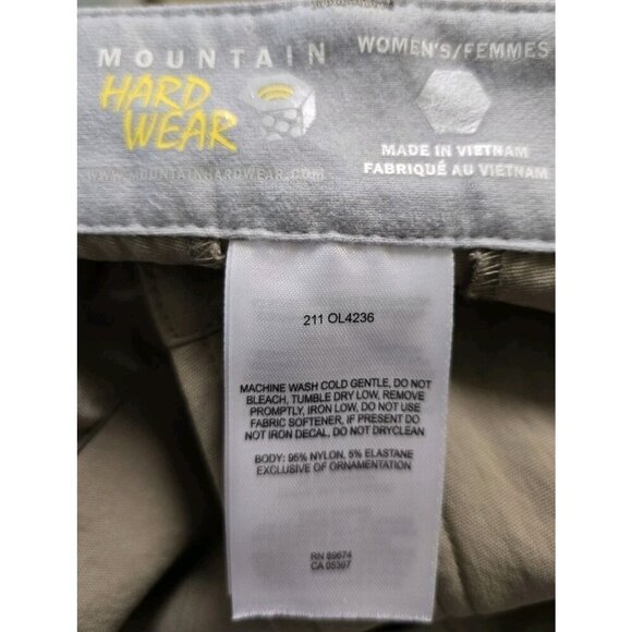 Mountain Hardwear Womens Hiking Pants Size 12 Nylon Stretch Tan Outdoors Pockets - Picture 3 of 6